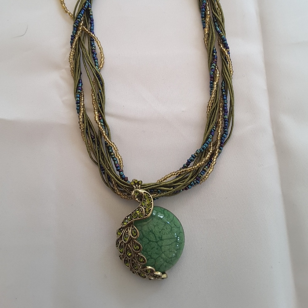 Peacock necklace